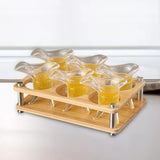 Maxbell 6 Holes Shot Glass Tray Holder Wooden Drink Cup Storage Holder for Party