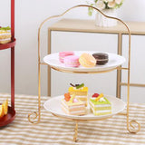 Maxbell 2 Tier Dessert Pastry Plate Rack Ornament Premium for Tea Party Serving