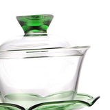 Maxbell Glass Teapot Set with Lid Large Tea Maker Kungfu Glass Tea Set for Kitchen Green