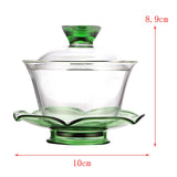 Maxbell Glass Teapot Set with Lid Large Tea Maker Kungfu Glass Tea Set for Kitchen Green