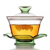 Maxbell Glass Teapot Set with Lid Large Tea Maker Kungfu Glass Tea Set for Kitchen Green
