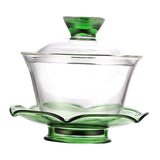 Maxbell Glass Teapot Set with Lid Large Tea Maker Kungfu Glass Tea Set for Kitchen Green