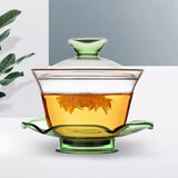Maxbell Glass Teapot Set with Lid Large Tea Maker Kungfu Glass Tea Set for Kitchen Green
