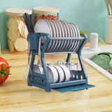 Maxbell Dish Drying Rack Dish filter Multifunctional for Countertop Blue