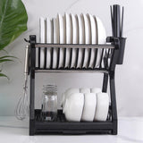 Maxbell Dish Drying Rack Dish filter Multifunctional for Countertop Black