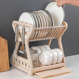Maxbell Dish Drying Rack Dish filter Multifunctional for Countertop Beige
