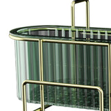 Maxbell Kitchen Brush Holder Storage Rack Practical Sink Drain Dish Rack for Utensil Aureate dark green