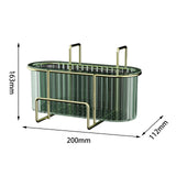 Maxbell Kitchen Brush Holder Storage Rack Practical Sink Drain Dish Rack for Utensil Aureate dark green