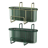 Maxbell Kitchen Brush Holder Storage Rack Practical Sink Drain Dish Rack for Utensil Aureate dark green