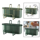 Maxbell Kitchen Brush Holder Storage Rack Practical Sink Drain Dish Rack for Utensil Aureate dark green