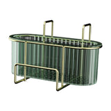 Maxbell Kitchen Brush Holder Storage Rack Practical Sink Drain Dish Rack for Utensil Aureate dark green