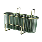 Maxbell Kitchen Brush Holder Storage Rack Practical Sink Drain Dish Rack for Utensil Aureate dark green