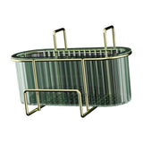 Maxbell Kitchen Brush Holder Storage Rack Practical Sink Drain Dish Rack for Utensil Aureate dark green