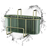 Maxbell Kitchen Brush Holder Storage Rack Practical Sink Drain Dish Rack for Utensil Aureate dark green