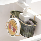 Maxbell Kitchen Brush Holder Storage Rack Practical Sink Drain Dish Rack for Utensil Aureate dark green