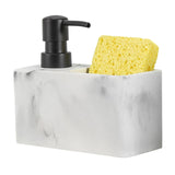 Maxbell Liquid Soap Dispenser and Sponge Holder Countertop Liquid Pump Bottle White