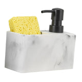 Maxbell Liquid Soap Dispenser and Sponge Holder Countertop Liquid Pump Bottle White