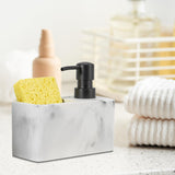 Maxbell Liquid Soap Dispenser and Sponge Holder Countertop Liquid Pump Bottle White