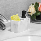 Maxbell Liquid Soap Dispenser and Sponge Holder Countertop Liquid Pump Bottle White