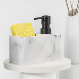 Maxbell Liquid Soap Dispenser and Sponge Holder Countertop Liquid Pump Bottle White