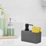 Maxbell Liquid Soap Dispenser and Sponge Holder Countertop Liquid Pump Bottle Gray