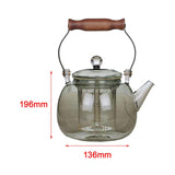 Maxbell Clear Glass Teapot Stovetop Safe with Lid with Handle for Party Home Office