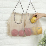 Maxbell Hanging Mesh Storage Bag Portable Produce Bags for Vegetable Onion Potatoes Large Beige