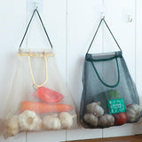 Maxbell Hanging Mesh Storage Bag Portable Produce Bags for Vegetable Onion Potatoes Large Blue