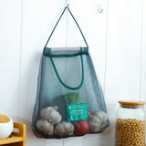 Maxbell Hanging Mesh Storage Bag Portable Produce Bags for Vegetable Onion Potatoes Large Blue