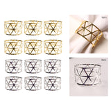 Maxbell 6 Pieces Elegant Napkin Holder Hollow for Thanksgiving Home Kitchen Decor Gold