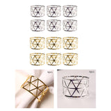 Maxbell 6 Pieces Elegant Napkin Holder Hollow for Thanksgiving Home Kitchen Decor Gold