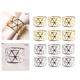 Maxbell 6 Pieces Elegant Napkin Holder Hollow for Thanksgiving Home Kitchen Decor Gold