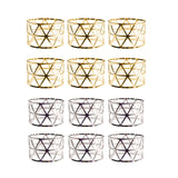 Maxbell 6 Pieces Elegant Napkin Holder Hollow for Thanksgiving Home Kitchen Decor Gold