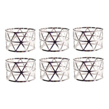 Maxbell 6 Pieces Elegant Napkin Holder Hollow for Thanksgiving Home Kitchen Decor Silver