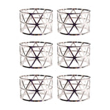 Maxbell 6 Pieces Elegant Napkin Holder Hollow for Thanksgiving Home Kitchen Decor Silver