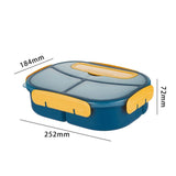Maxbell 1800ml Bento Box Food Storage Case Multi Compartments for Picnic Camping 3 Slots Blue