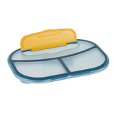 Maxbell 1800ml Bento Box Food Storage Case Multi Compartments for Picnic Camping 3 Slots Blue