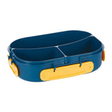 Maxbell 1800ml Bento Box Food Storage Case Multi Compartments for Picnic Camping 3 Slots Blue