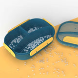 Maxbell 1800ml Bento Box Food Storage Case Multi Compartments for Picnic Camping 3 Slots Blue