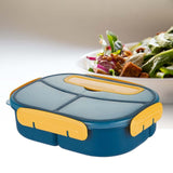 Maxbell 1800ml Bento Box Food Storage Case Multi Compartments for Picnic Camping 3 Slots Blue