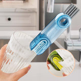 Maxbell Mini Cleaning Brush Washing Tool Detail Brush for Cups mug Kitchen Transparent Blue