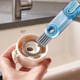 Maxbell Mini Cleaning Brush Washing Tool Detail Brush for Cups mug Kitchen Transparent Blue