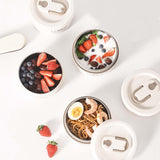 Maxbell Portable Lunch Box Cutlery Set with Flatware Leakproof for Picnic Adult Kids White 3 Boxes
