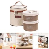 Maxbell Portable Lunch Box Cutlery Set with Flatware Leakproof for Picnic Adult Kids Coffee 2 Boxes