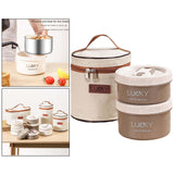 Maxbell Portable Lunch Box Cutlery Set with Flatware Leakproof for Picnic Adult Kids Coffee 2 Boxes