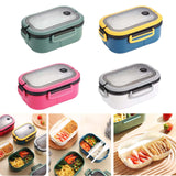 Maxbell Bento Box Lunch Container 2 Layers 3 Compartment Simple to Clean Portable Green