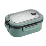 Maxbell Bento Box Lunch Container 2 Layers 3 Compartment Simple to Clean Portable Green