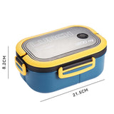 Maxbell Bento Box Lunch Container 2 Layers 3 Compartment Simple to Clean Portable Blue