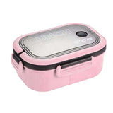 Maxbell Bento Box Lunch Container 2 Layers 3 Compartment Simple to Clean Portable Rose Red