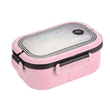 Maxbell Bento Box Lunch Container 2 Layers 3 Compartment Simple to Clean Portable Rose Red